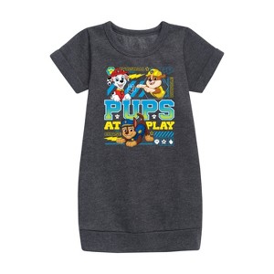 - Paw Patrol - Pups At Play Graphic Short Sleeve Fleece Dress - 1 of 4
