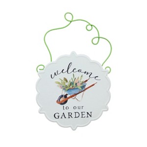 VIP Metal 10.25 in. White Scalloped Wheelbarrow Decor - 1 of 2