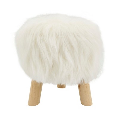 Saro Lifestyle Faux Fur Statement Stool