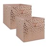 Nonwoven Polyester Cube Dots Millennial Pink/Gold Square 11x11x11 Set/4 - 4 of 4
