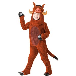 HalloweenCostumes.com Toddler The Lion King Pumbaa Costume | Pumbaa the Warthog Disney Character Costume Jumpsuit - 1 of 4