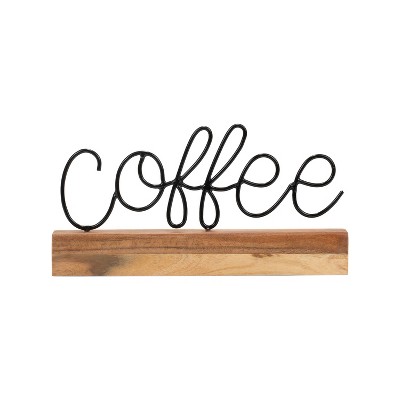 Wire Metal and Wood Decorative Table Top Sign - Foreside Home & Garden