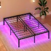 MaseiKar Full Bed Frame with LED Lights, Metal Platform Bed Frame with Charging Station, 2 Outlets and 2 USB Ports, Heavy Duty Full Size Bed Frame - 3 of 4