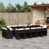 vidaXL 15 Piece Patio/Outdoor/Garden Dining Set – Black Poly Rattan with Cushions – Rectangular Tempered Glass Table - 2 of 4