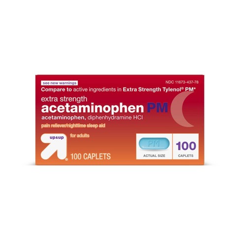 Acetaminophen Pm Extra Strength Pain Reliever Sleep Aid Caplets 100ct Up Up Target