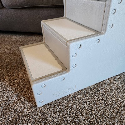 Gray 3-Step Pet Stairs with Non-Slip Surface