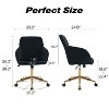 Modern Home Office Desk Chair, Armless Cross Legged Office Desk Chair, Fabric Padded Modern Swivel Height Adjustable for Home Office-The Pop Home - 2 of 4