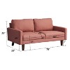 Linen Sofa Modern Couch Comfy Loveseat with Wooden Legs for Living Room, Bedroom, Office - 2 of 4