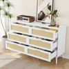 NicBex 47.20"L Gold Handles Rattan Dresser for Bedroom with 6 Drawers - 4 of 4