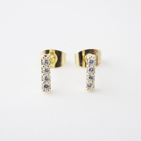 Crystal Drop Bar Earrings in Gold, Rose Gold, Silver - Honeycat - image 1 of 4