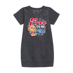 Girls' - Paw Patrol - Americana Graphic Short Sleeve Fleece Dress - 1 of 4