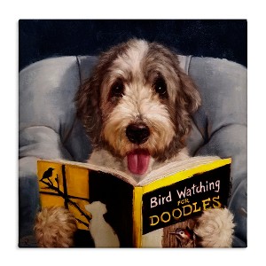 Stupell Industries Dog with Bird Watching Book, 24" x 24" - 1 of 4