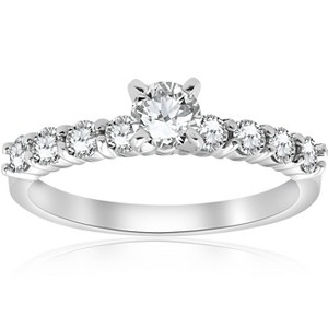 Pompeii3 1 ct TDW Round Diamond Engagement Ring 14k White Gold - 1 of 4