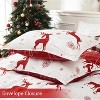 3Pcs Christmas Decorative Bedding Set with 1 Reversible Printed Duvet Cover & 2 Pillow Shams, Soft Microfiber Red Christmas Deer & Snowflake - 4 of 4