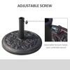18" 20 lbs Round Resin Umbrella Base Stand Market Parasol Holder with Decorative Rose Floral Pattern & Easy Setup, for 1.5", 1.89" Pole, for Lawn - 4 of 4