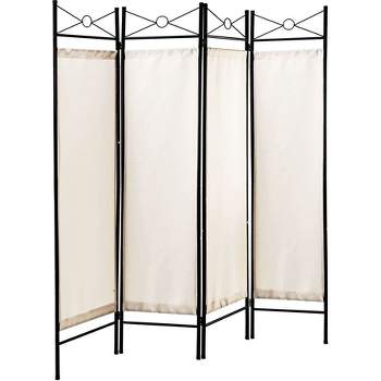 Legacy Decor Metal and Woven Fabric Room Divider with Two Way Hinges