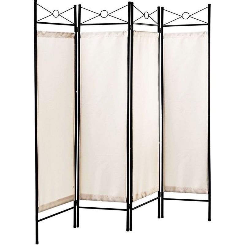 Legacy Decor Metal and Woven Fabric Room Divider with Two Way Hinges, 1 of 2