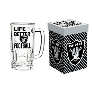 Glass Tankard Cup, with Gift Box, Las Vegas Raiders - 1 of 1