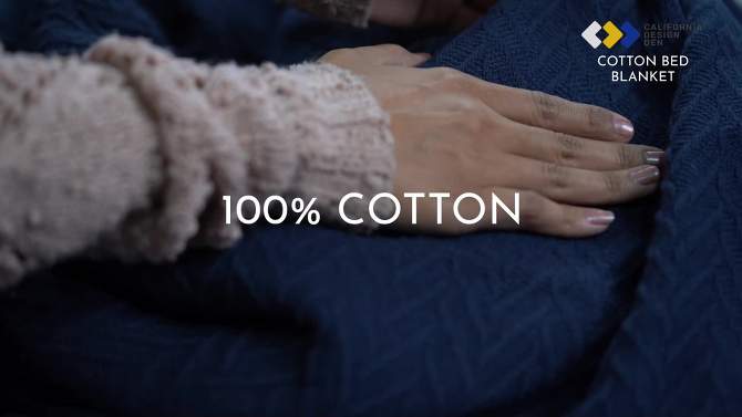 Bed Blanket | Soft 100% Cotton | Herringbone Design | All-Season Thermal Layering by California Design Den, 2 of 9, play video