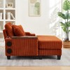 GDFStudio Siesta 42" Modern Corduroy Chair with Ottoman and Hidden Swivel Table - 4 of 4