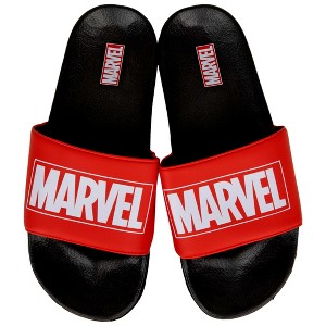 Adult Marvel Comics Title Logo Slide Sandals - 1 of 4