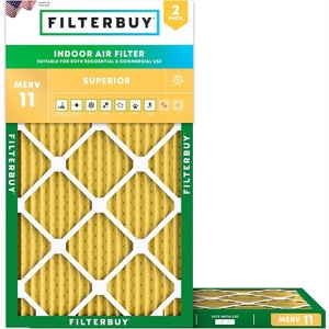 Filterbuy 12.75x21x1 Air Filter (2-Pack), Pleated MERV 11 Allergen Defense Replacement HVAC AC Furnace Filters (Actual Size: 12.75 x 21.00 x 0.75) - 1 of 4