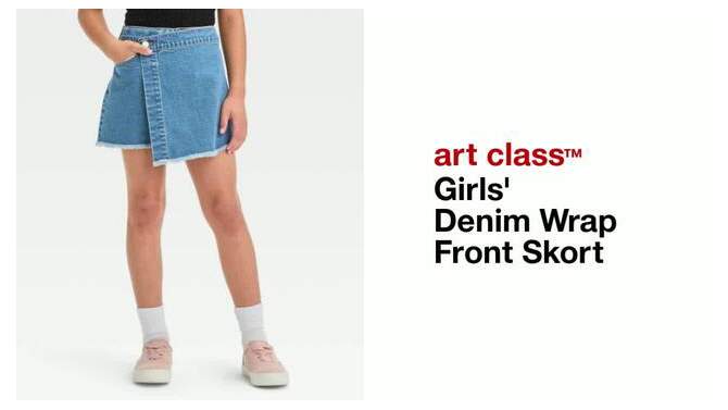Girls' Denim Wrap Front Skort - art class™, 2 of 5, play video