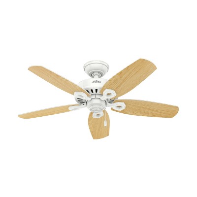 42" White and Light Oak Ceiling Fan with LED Light