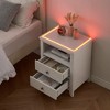 WhizMax White Nightstand, Bedside Table with 2 Drawers, Storage Shelf, Adjustable Colors Led Lights, Modern Nightstand for Bedroom, Living Room, Dorm - 4 of 4