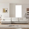 134" Oversized Corduroy L-Shaped Sectional Sofa with 50" Chaise, USB Charging Port & Cup Holders, Deep Wide Seat Cloud Couch - 4 of 4
