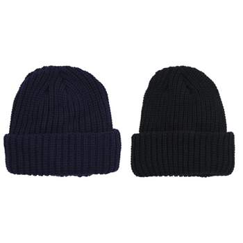 Heat Tec Super Warm Thermal Beanie Winter Hat - 2 Pack in Black & Navy
