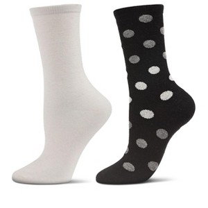 MeMoi Women's 2 Pair Pack Cashmere Blend Crew Socks - 1 of 2