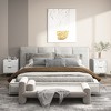 CIPACHO 2 White Modern Bedroom Night Stands with 2 Drawers Wood & Golden Metal Legs Also for Living Room - 3 of 4