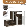 2-in-1 Shoe Storage Bench & Shoe Cabinets , Multi-functional Shoe Rack with Padded Seat, Adjustable Shelves - Leovsnove - 3 of 4