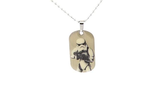 Men&#39;s Star Wars Stormtrooper Stainless Steel Dog Tag Chain Necklace (18&#34;), 2 of 3, play video