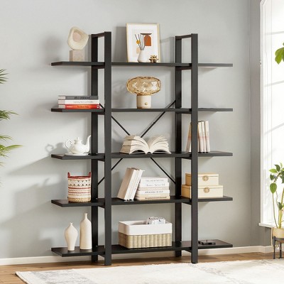 UbMelt 5-Tier Book Shelf Corner Freestanding Bookcase Storage Organizer for Living Room,Bedroom,Office