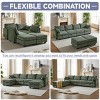 113.5'' Modular Corduroy Sectional Sofa,U Shaped Convertible Couch with Storage Ottoman and Chaise,6-Seater for Living Room-Baofuwish - 3 of 4