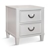 Royal Hampton Nightstand with 2 Drawers, Chrome Metal, White Wood - 2 of 4