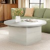 Dyonery 35.5" Farmhouse Coffee Table Modern Engineered Wood, Scratch-Resistant Table with Sturdy Frame for Living Room, Home Office, Lounge, Brown - 2 of 4