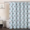 170GSM Fabric Polyester Cotton Print Bath Curtain, Linen Blend, Cross Pattern, Tassel Edge, Water-Resistant, Durable Shower Curtain - 2 of 4