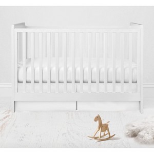 Bacati - Solid Crib/Toddler Bed Skirt - White - 1 of 4