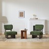 [Black+Green Set of 2] Modern lounge chair with polyester fabric and sturdy wooden base, simple design, stylish and comfortable. - 2 of 4