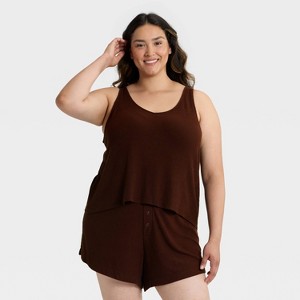 Women's Cozy Ribbed Pajama Tank Top - Auden™ - 1 of 3