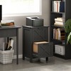 HOMCOM 2 Drawer Vertical File Cabinet with Silent Slides, Farmhouse Filing Cabinet with Barn Doors for A4/Letter Size, Printer Stand, Distressed Black - 3 of 4