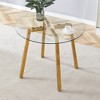 Vynxaria Gold & Glass Round Coffee Tables ¨C 36-Inch Modern Luxury Dining Table - 4 of 4