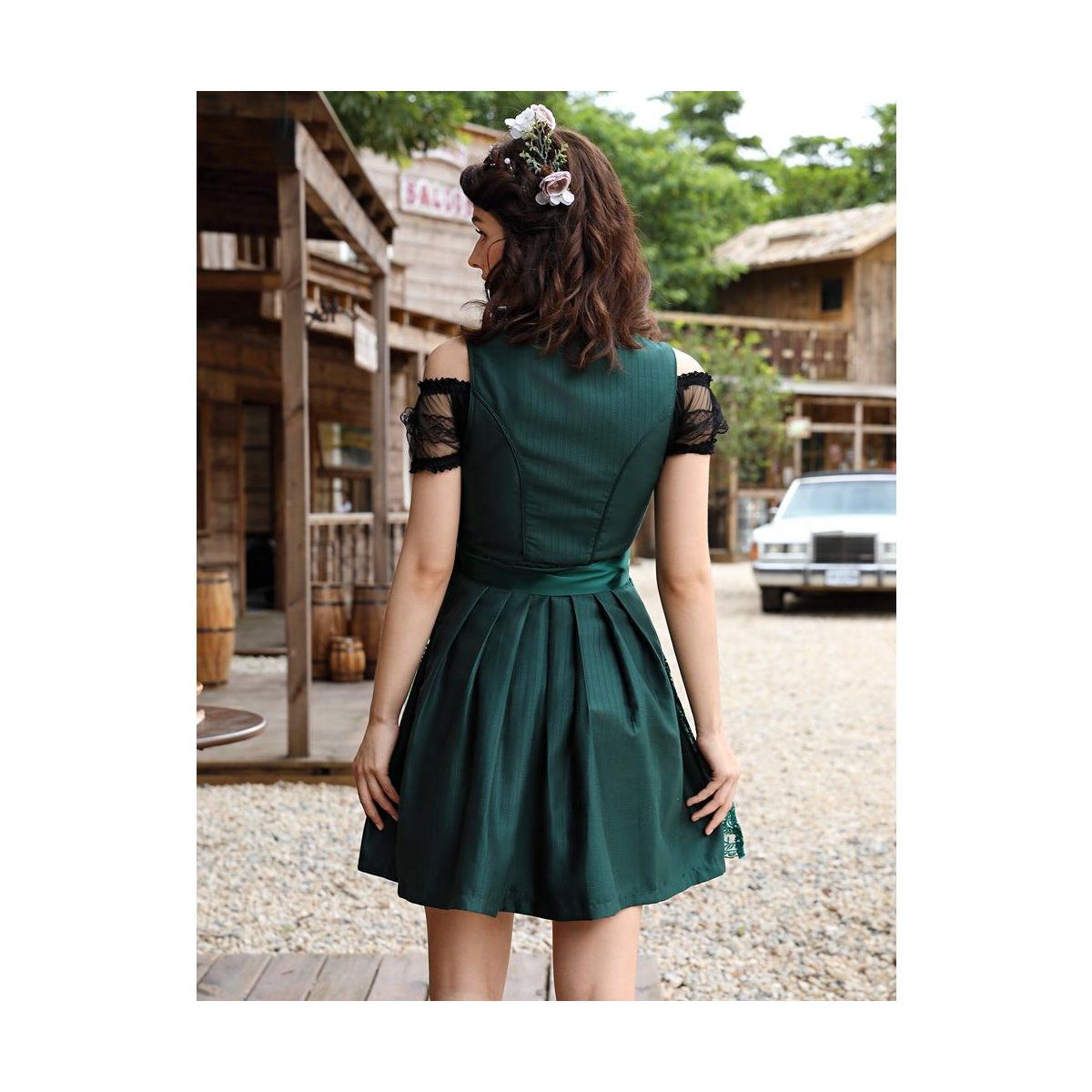 Женские платья YesFashion Costumes 3 Pcs Dress Women's Dress for Traditional Carnival Outfits Dark green M — фото 6