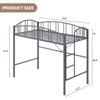 Loft Bed Twin Size, Heavy Duty Metal Loft Bed Frame with Arched Guardrail and Safety Ladder, Space-Saving, No Box Spring Needed - 2 of 4