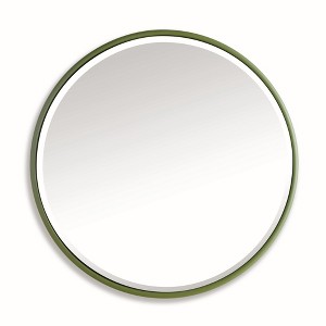Plum & Post Ryland Mirror Large - Olive Green Round Iron Frame - Beveled - 1 of 3