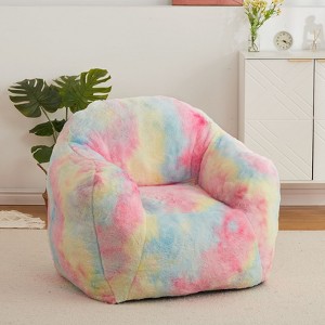 Colorful Bean Bag Chair for Kids Adults, Living Room Furniture Tie-Dye Beanbag Couch Sofa, Soft Fluffy Faux Fur Bean Bag Lazy Sofa for Gaming Reading - 1 of 4
