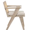 Accent Chair Mid-Century Armchair with Rattan Backrest Padded Seat Upholstered Reading Chairs for Bedroom Living Enterway Kitchen Natural Linen - 4 of 4